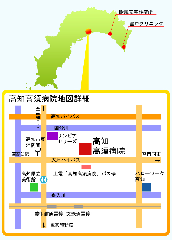 高知高須病院アクセスマップ